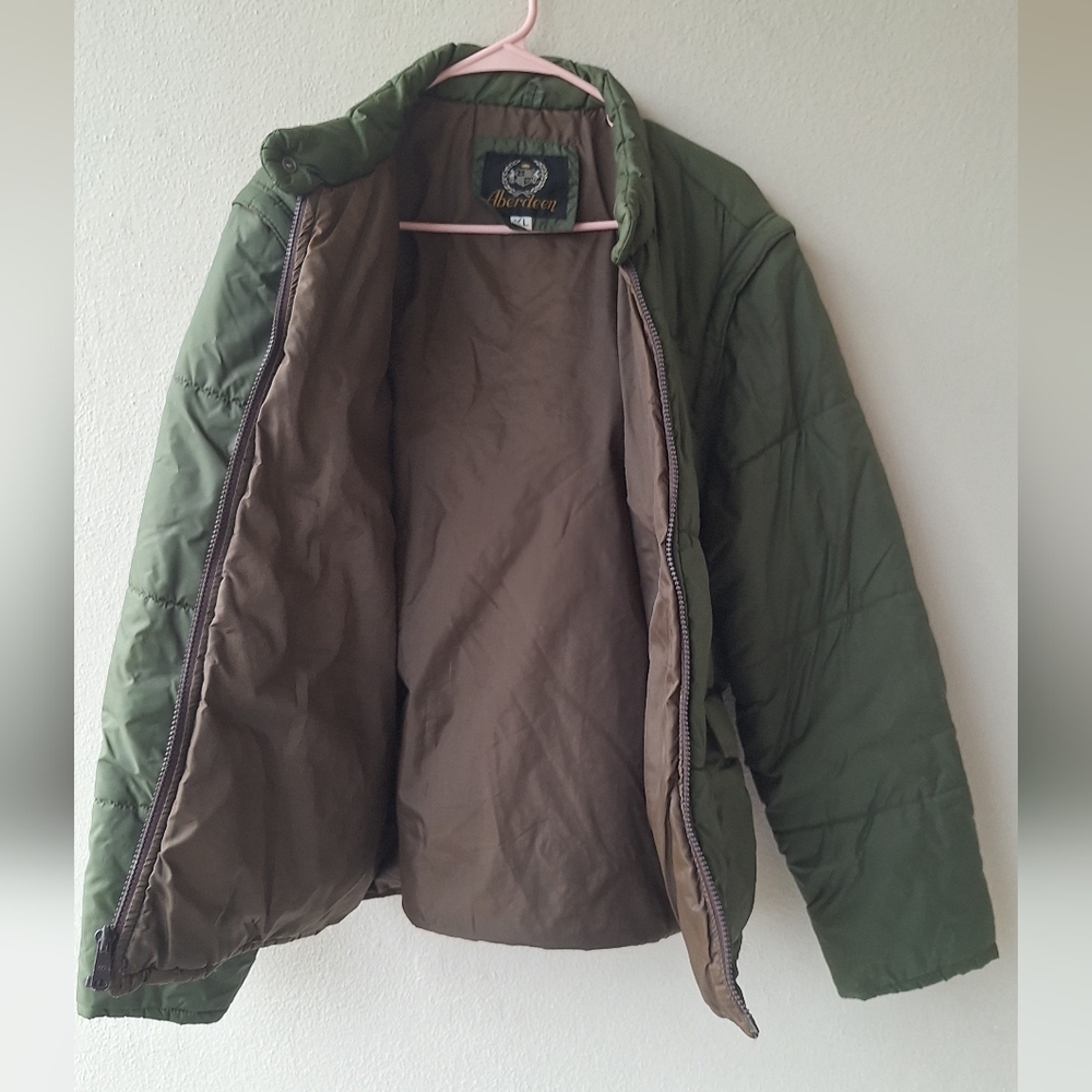 Aberdeen Full Zip Waterproof Green Olive Puffer Coat Size XL - Picture 4 of 10